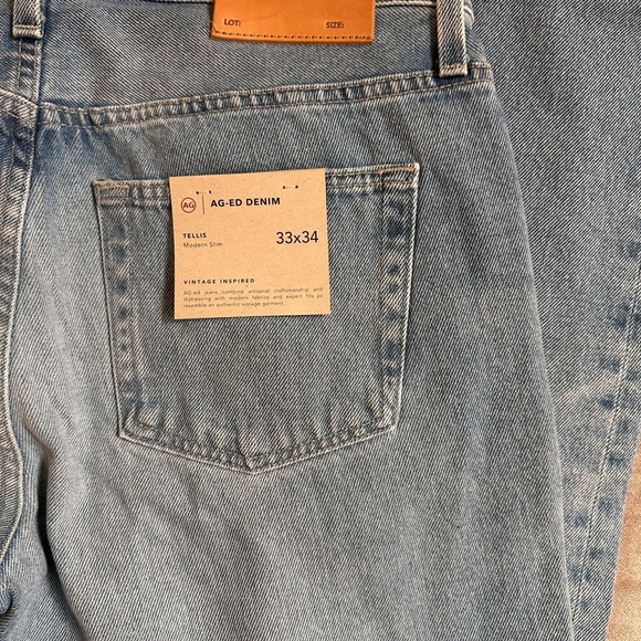 Ag Adriano Goldschmied Blue Straight Leg Jeans - Picture 9 of 11